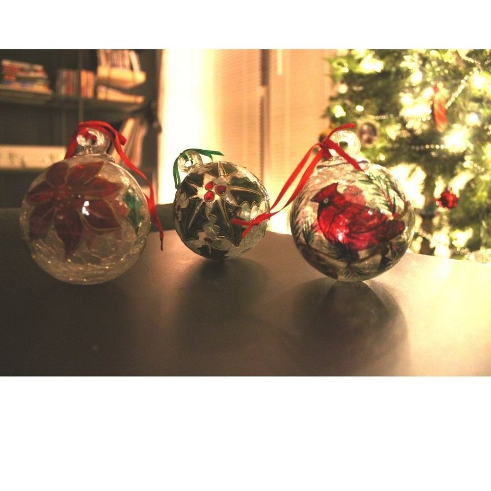 NEW - Celebrations Holiday 3.5in Ornaments - Set of 3